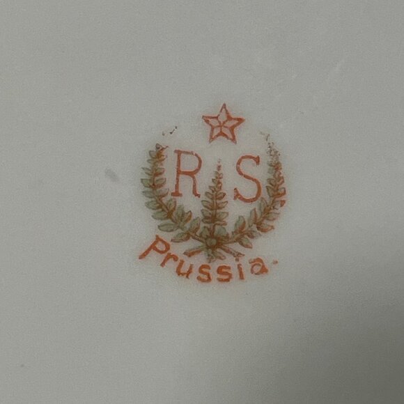 RS PRUSSIA Genuine Vintage Tea Set of 3, Ivory/Green/Gold/Rose Ivy & Floral - Picture 12 of 16